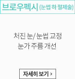 브로우펙시(눈썹 하 절제술):처진눈/눈썹 교정, 눈가 주름 개선